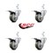 Service Caster 3 Inch Gray Poly Wheel Swivel 7/8 Inch Square Stem Caster Set Total Lock Brake SCC-SQTTL20S314-PPUB-GRY-78-4 - alternate 5